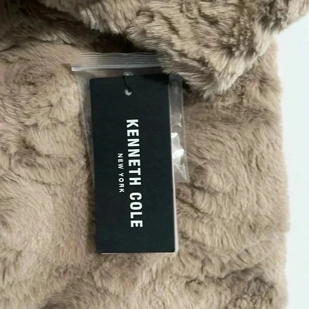 Kenneth Cole Women's Brown Notch Collar Faux Fur Coat​​ - Picture 14 of 16